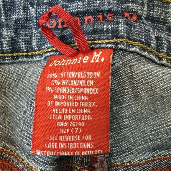 Vintage Y2K Johnnie M Bootcut Flare Jeans Juniors Sz 7 Low Rise 90s Medium Wash - Picture 5 of 6